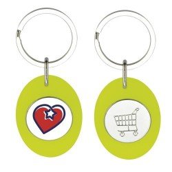 Oval key ring CR-Z with 1€ chip for shopping cart, plastic
