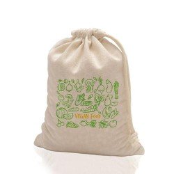 95g 100% Cotton bag natural with cord