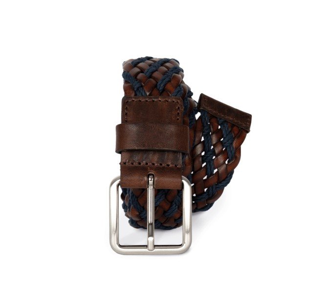 Two-colour plaited belt